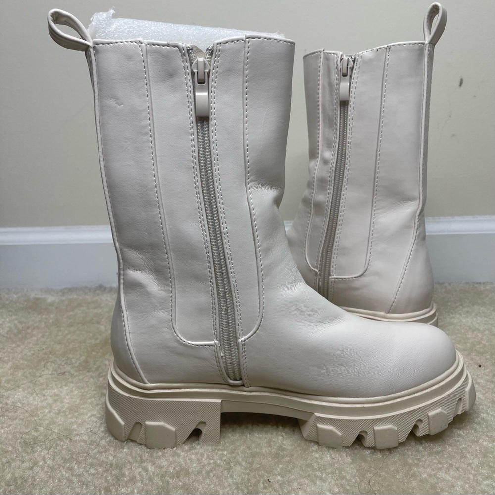 Cream Chelsea Boots